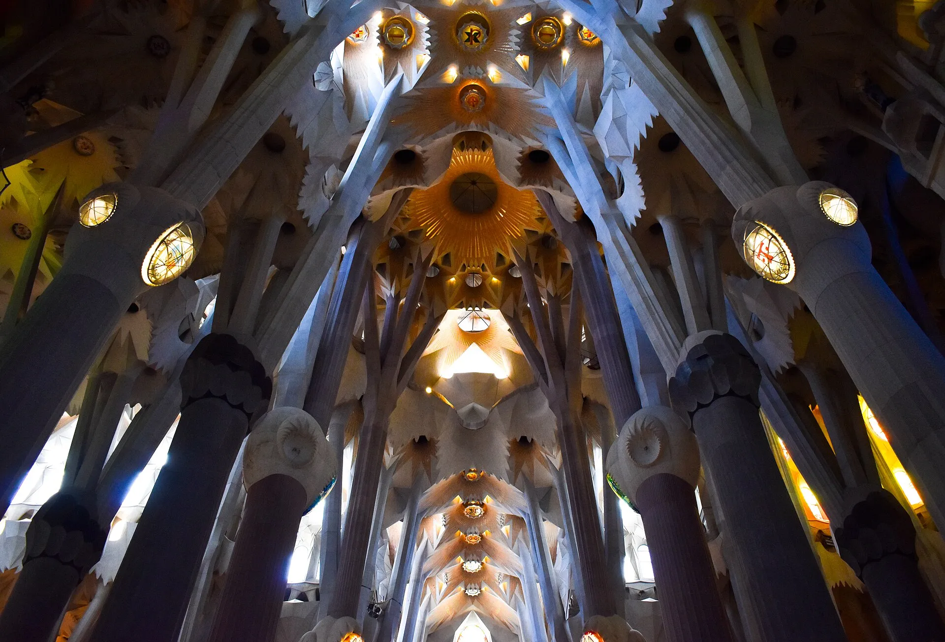 The towering nave of the Sagrada Família